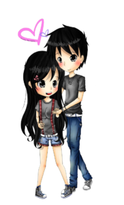 Anime Love Couple PNG Transparent Image